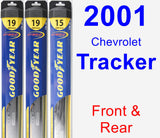 Front & Rear Wiper Blade Pack for 2001 Chevrolet Tracker - Hybrid