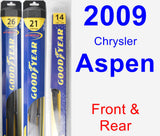 Front & Rear Wiper Blade Pack for 2009 Chrysler Aspen - Hybrid