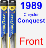 Front Wiper Blade Pack for 1989 Chrysler Conquest - Hybrid