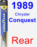 Rear Wiper Blade for 1989 Chrysler Conquest - Hybrid