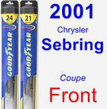 Front Wiper Blade Pack for 2001 Chrysler Sebring - Hybrid