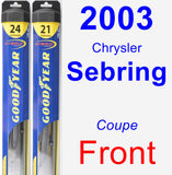 Front Wiper Blade Pack for 2003 Chrysler Sebring - Hybrid