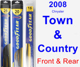 Front & Rear Wiper Blade Pack for 2008 Chrysler Town & Country - Hybrid