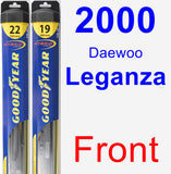 Front Wiper Blade Pack for 2000 Daewoo Leganza - Hybrid