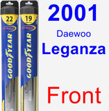 Front Wiper Blade Pack for 2001 Daewoo Leganza - Hybrid