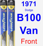 Front Wiper Blade Pack for 1971 Dodge B100 Van - Hybrid