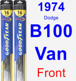 Front Wiper Blade Pack for 1974 Dodge B100 Van - Hybrid