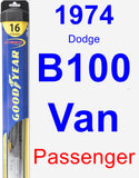 Passenger Wiper Blade for 1974 Dodge B100 Van - Hybrid