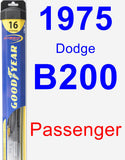 Passenger Wiper Blade for 1975 Dodge B200 - Hybrid