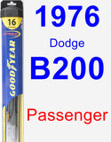 Passenger Wiper Blade for 1976 Dodge B200 - Hybrid