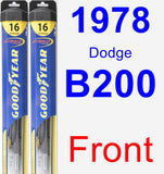 Front Wiper Blade Pack for 1978 Dodge B200 - Hybrid