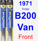 Front Wiper Blade Pack for 1971 Dodge B200 Van - Hybrid