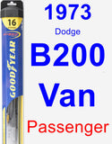 Passenger Wiper Blade for 1973 Dodge B200 Van - Hybrid