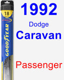 Passenger Wiper Blade for 1992 Dodge Caravan - Hybrid