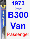 Passenger Wiper Blade for 1973 Dodge B300 Van - Hybrid