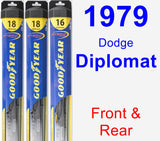 Front & Rear Wiper Blade Pack for 1979 Dodge Diplomat - Hybrid