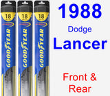 Front & Rear Wiper Blade Pack for 1988 Dodge Lancer - Hybrid