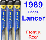 Front & Rear Wiper Blade Pack for 1989 Dodge Lancer - Hybrid