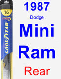 Rear Wiper Blade for 1987 Dodge Mini Ram - Hybrid