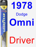 Driver Wiper Blade for 1978 Dodge Omni - Hybrid