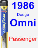 Passenger Wiper Blade for 1986 Dodge Omni - Hybrid