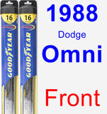 Front Wiper Blade Pack for 1988 Dodge Omni - Hybrid