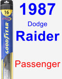 Passenger Wiper Blade for 1987 Dodge Raider - Hybrid