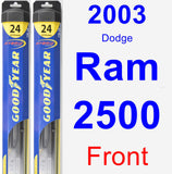 Front Wiper Blade Pack for 2003 Dodge Ram 2500 - Hybrid