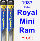 Front Wiper Blade Pack for 1987 Dodge Royal Mini Ram - Hybrid