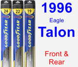 Front & Rear Wiper Blade Pack for 1996 Eagle Talon - Hybrid