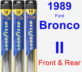 Front & Rear Wiper Blade Pack for 1989 Ford Bronco II - Hybrid