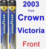 Front Wiper Blade Pack for 2003 Ford Crown Victoria - Hybrid