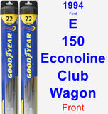 Front Wiper Blade Pack for 1994 Ford E-150 Econoline Club Wagon - Hybrid