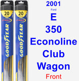 Front Wiper Blade Pack for 2001 Ford E-350 Econoline Club Wagon - Hybrid