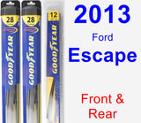 Front & Rear Wiper Blade Pack for 2013 Ford Escape - Hybrid