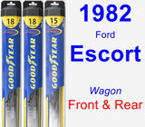 Front & Rear Wiper Blade Pack for 1982 Ford Escort - Hybrid