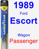 Passenger Wiper Blade for 1989 Ford Escort - Hybrid