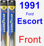 Front Wiper Blade Pack for 1991 Ford Escort - Hybrid