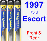 Front & Rear Wiper Blade Pack for 1997 Ford Escort - Hybrid