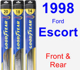 Front & Rear Wiper Blade Pack for 1998 Ford Escort - Hybrid