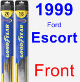 Front Wiper Blade Pack for 1999 Ford Escort - Hybrid