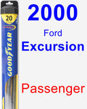 Passenger Wiper Blade for 2000 Ford Excursion - Hybrid