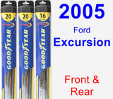 Front & Rear Wiper Blade Pack for 2005 Ford Excursion - Hybrid