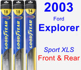 Front & Rear Wiper Blade Pack for 2003 Ford Explorer - Hybrid