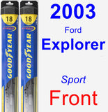 Front Wiper Blade Pack for 2003 Ford Explorer - Hybrid