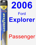 Passenger Wiper Blade for 2006 Ford Explorer - Hybrid