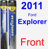 Front Wiper Blade Pack for 2011 Ford Explorer - Hybrid