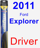 Driver Wiper Blade for 2011 Ford Explorer - Hybrid