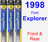 Front & Rear Wiper Blade Pack for 1998 Ford Explorer - Hybrid