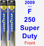 Front Wiper Blade Pack for 2009 Ford F-250 Super Duty - Hybrid